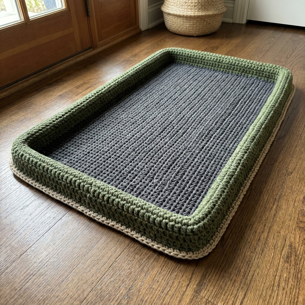 Crochet Boot Tray Mat With Raised Rim (The Boot Harbor)
