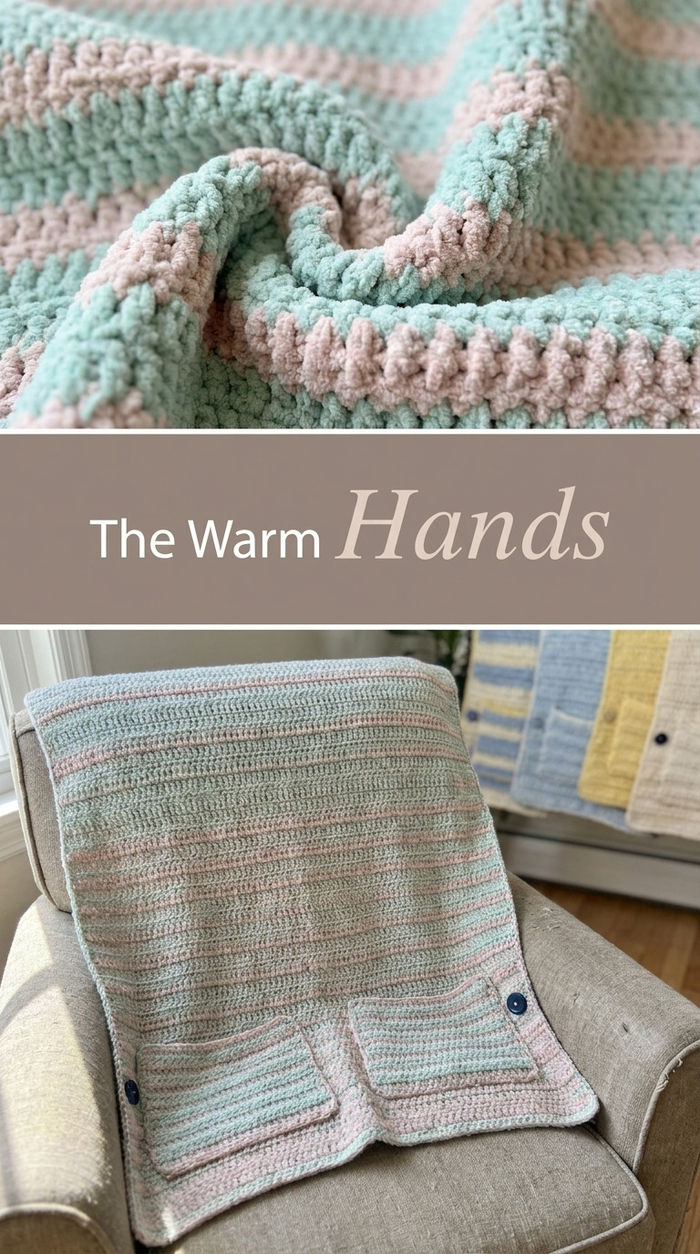 Crochet Stroller Blanket With Hand Muff Pockets (The Warm Hands)