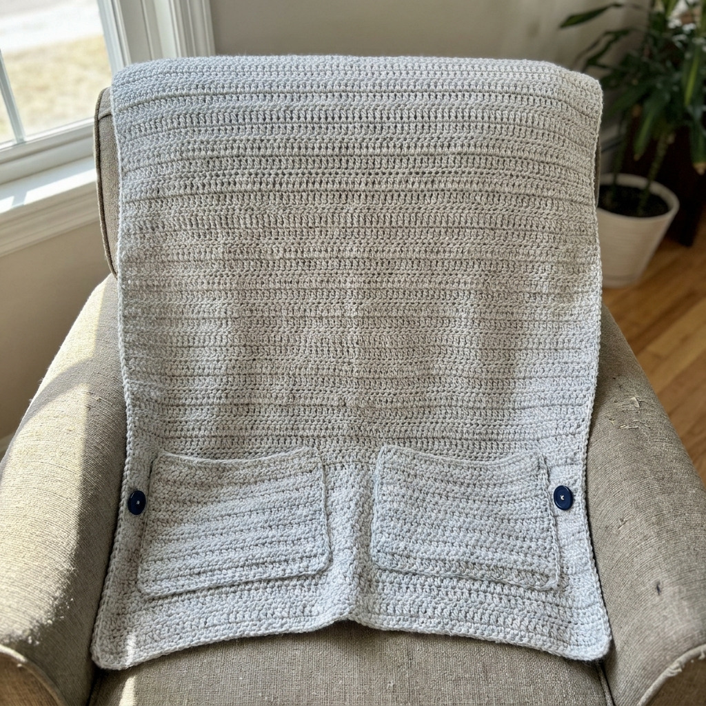 Crochet Stroller Blanket With Hand Muff Pockets (The Warm Hands)