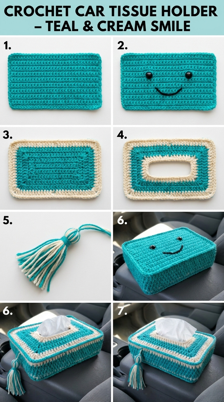 Free Crochet Car Tissue Holder Pattern for Visor or Console